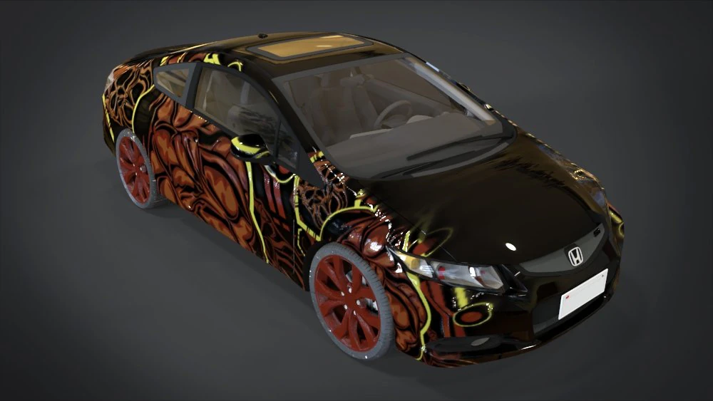 honda civic monter camel ornament kit 3D Model .c4d .max .obj .3ds .fbx .stl .blend 