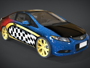 honda civic r and b racing kit 3D Model