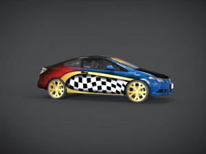 honda civic r and b racing kit 3D Model