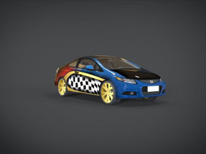 honda civic r and b racing kit 3D Model