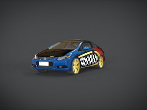 honda civic r and b racing kit 3D Model