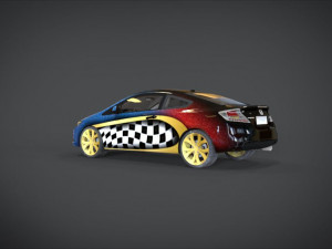 honda civic r and b racing kit 3D Model