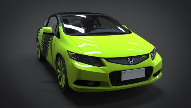 honda civic stabillo racing kit Modelo 3D .c4d .max .obj .3ds .fbx .stl .blend 