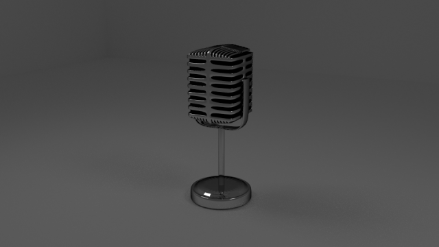 old school microphone 3D Модель .c4d .max .obj .3ds .fbx .stl .blend 