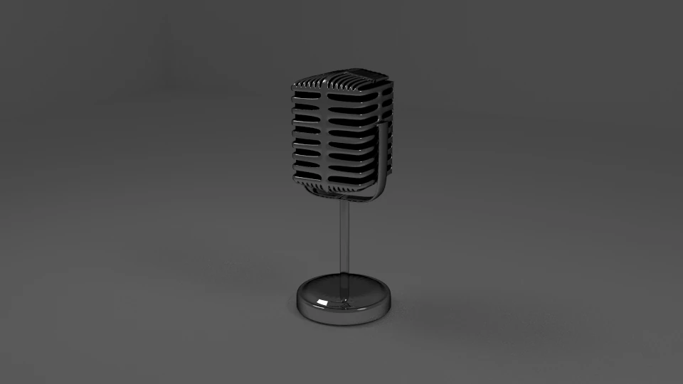 old school microphone 3D Model .c4d .max .obj .3ds .fbx .stl .blend 