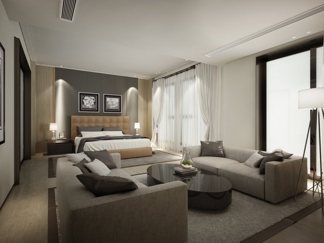 simple bedroom 3D मॉडल .c4d .max .obj .3ds .fbx .stl .blend 