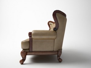 classic leather 3 peoples sofa armchair 3Dモデル