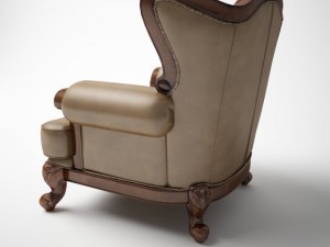 single person classic leather sofa Modello 3D
