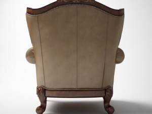 single person classic leather sofa Modello 3D