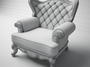 single person classic leather sofa Modello 3D