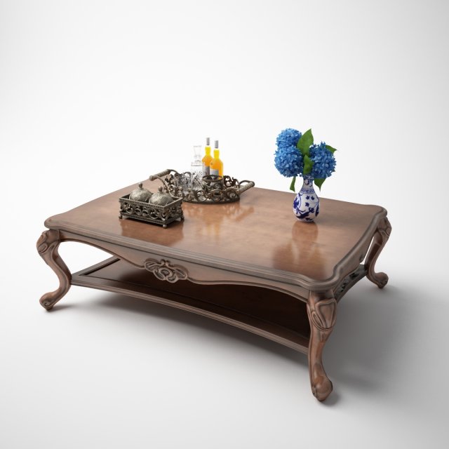 classic square tea table 3D Model