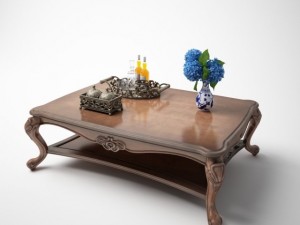 classic square tea table Model 3D