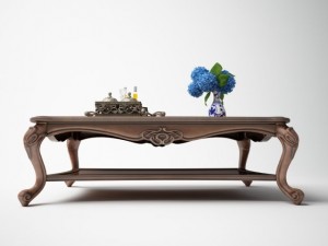classic square tea table Modello 3D