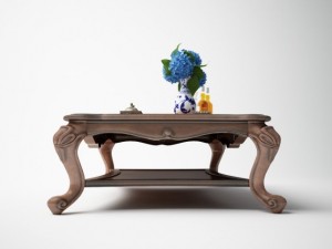 classic square tea table Modello 3D
