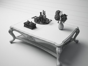 classic square tea table Modello 3D