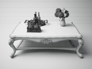 classic square tea table Modello 3D