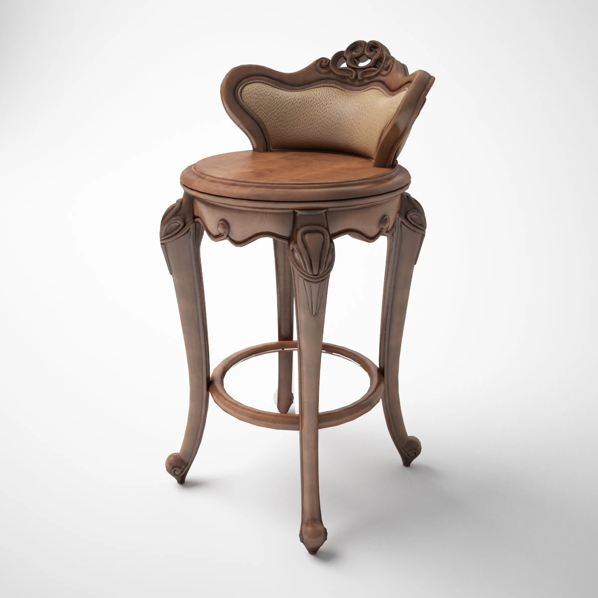 classic bar chair 3D Model .c4d .max .obj .3ds .fbx .stl .blend 