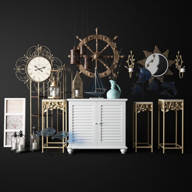 mediterranean home decor accessories collection 3Dモデル .c4d .max .obj .3ds .fbx .stl .blend 