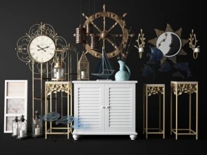 地中海の家の装飾アクセサリーコレクション 3Dモデル