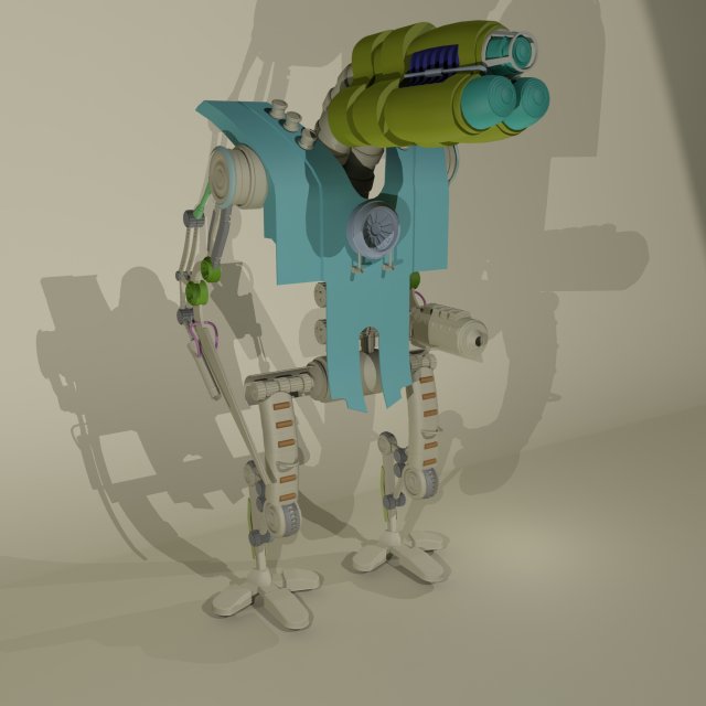 military robot 3D Model .c4d .max .obj .3ds .fbx .stl .blend 