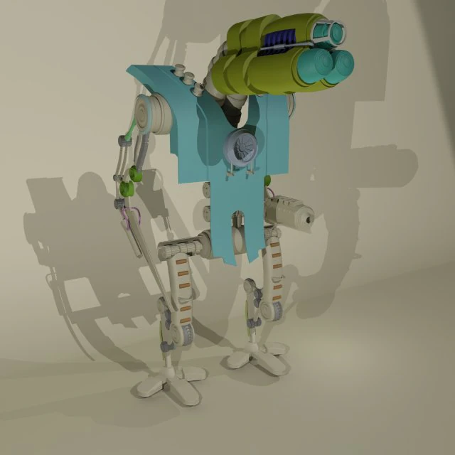 askeri robot 3D Model .c4d .max .obj .3ds .fbx .stl .blend 