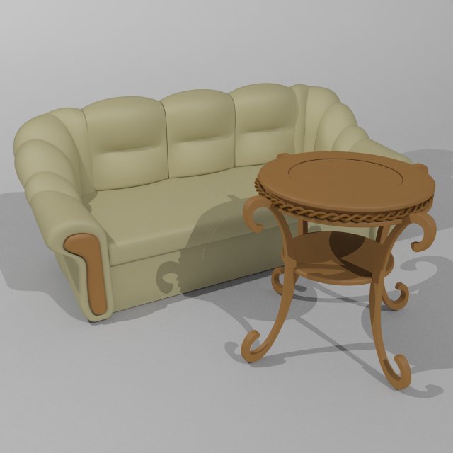 sofa and table 3D Model .c4d .max .obj .3ds .fbx .stl .blend 