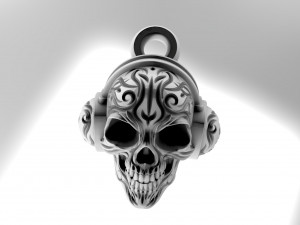skull pattern pendant Model 3D