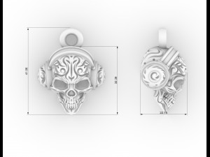 skull pattern pendant 3D Модель