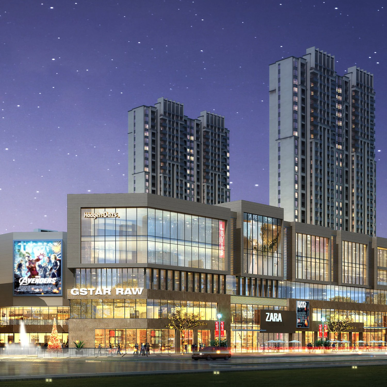 city shopping mall 071 3D Model .c4d .max .obj .3ds .fbx .stl .blend
