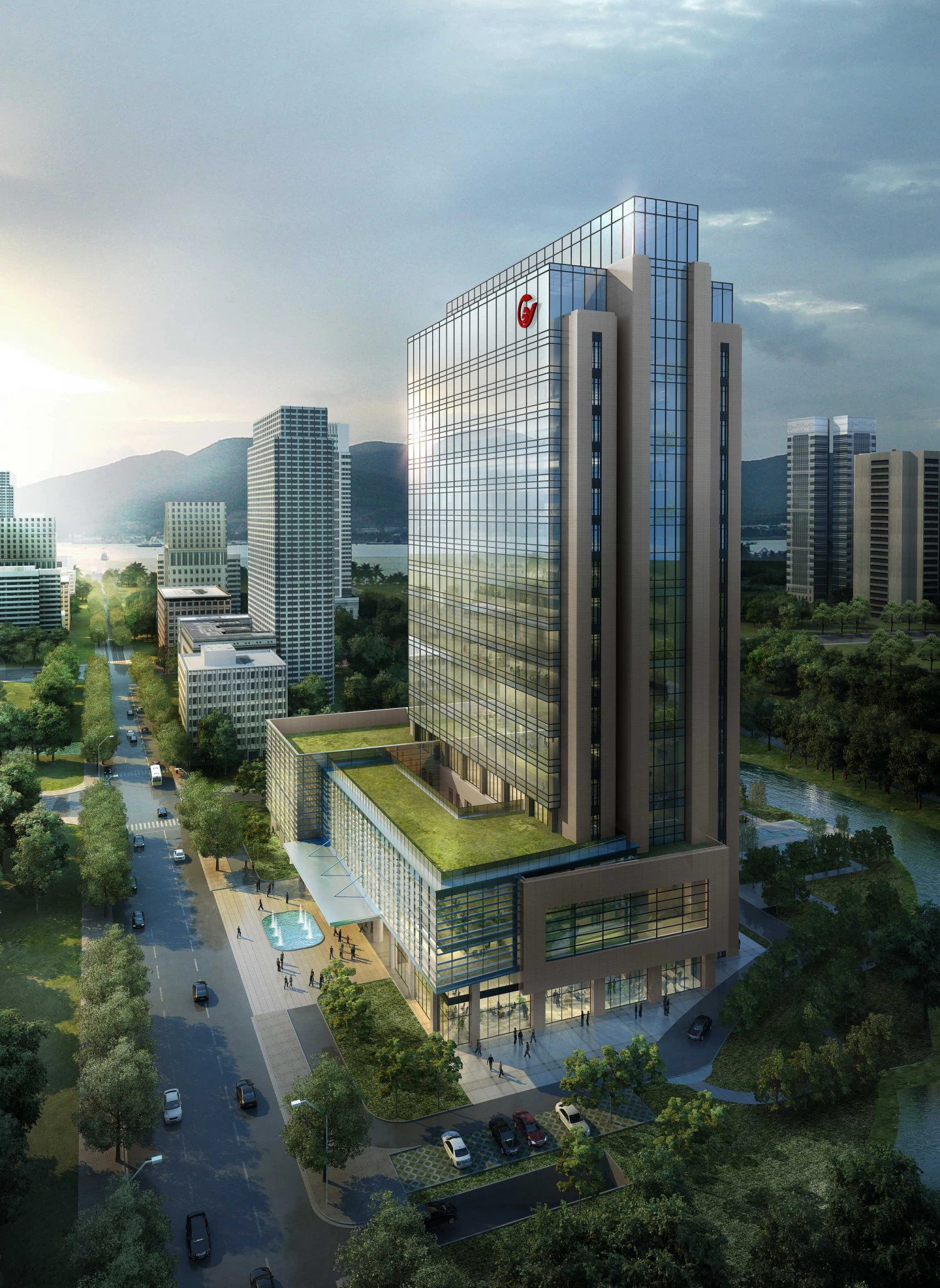 office buildings 014 3D Model .c4d .max .obj .3ds .fbx .stl .blend 