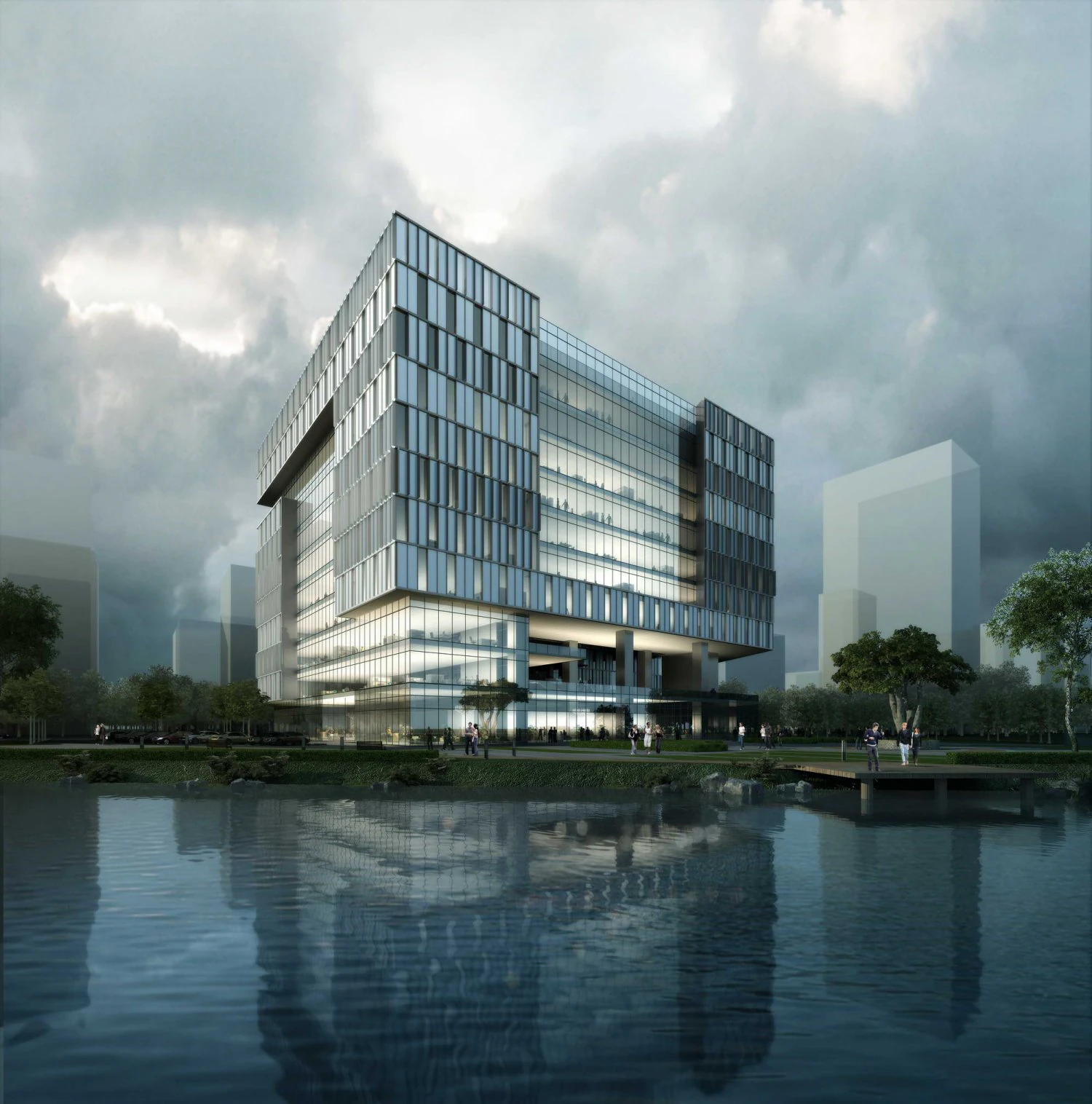 office buildings 030 3D Model .c4d .max .obj .3ds .fbx .stl .blend 