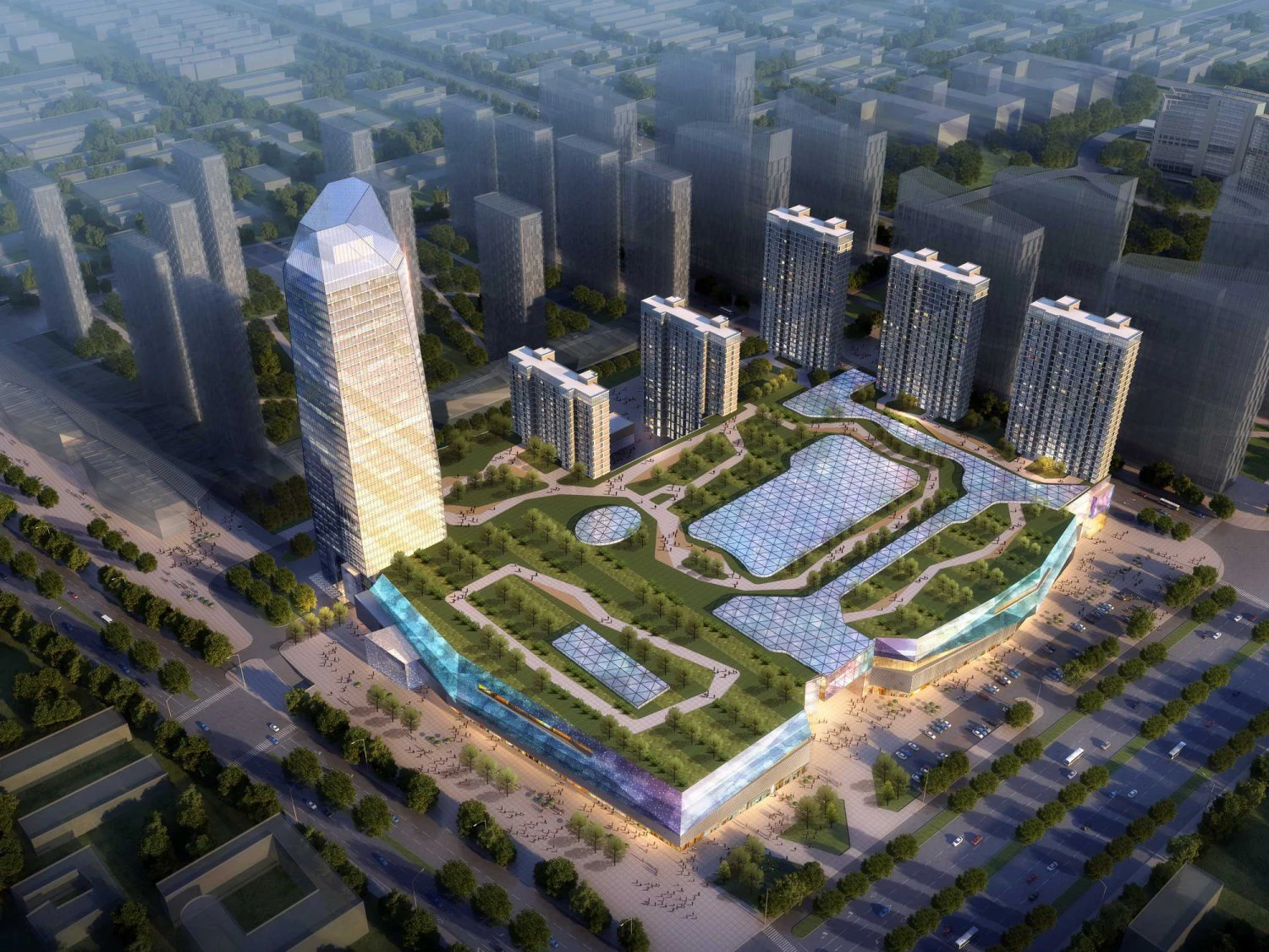 skyscraper business center 063 3D Model .c4d .max .obj .3ds .fbx .stl .blend