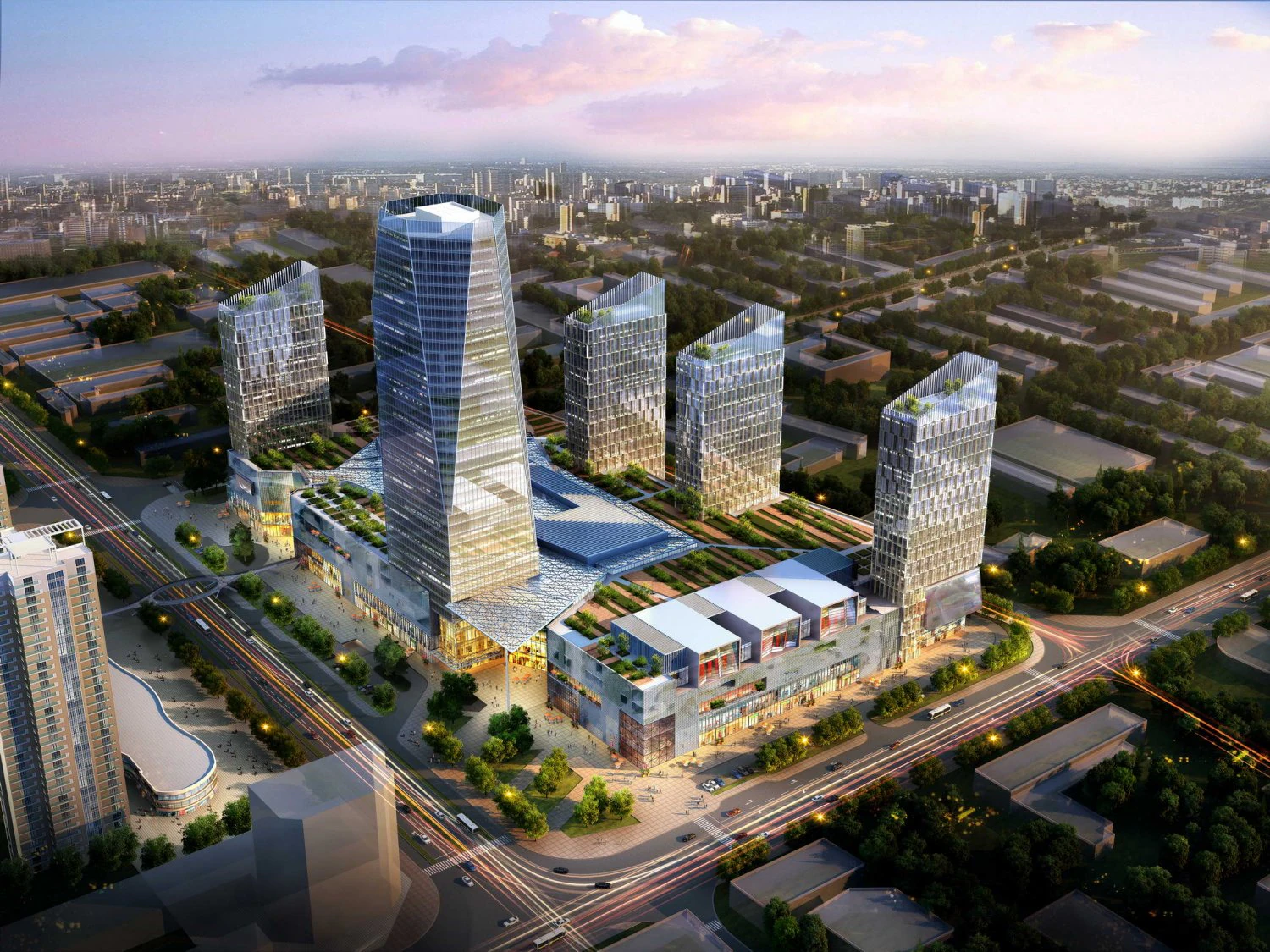 skyscraper business center 069 3D Model .c4d .max .obj .3ds .fbx .stl .blend