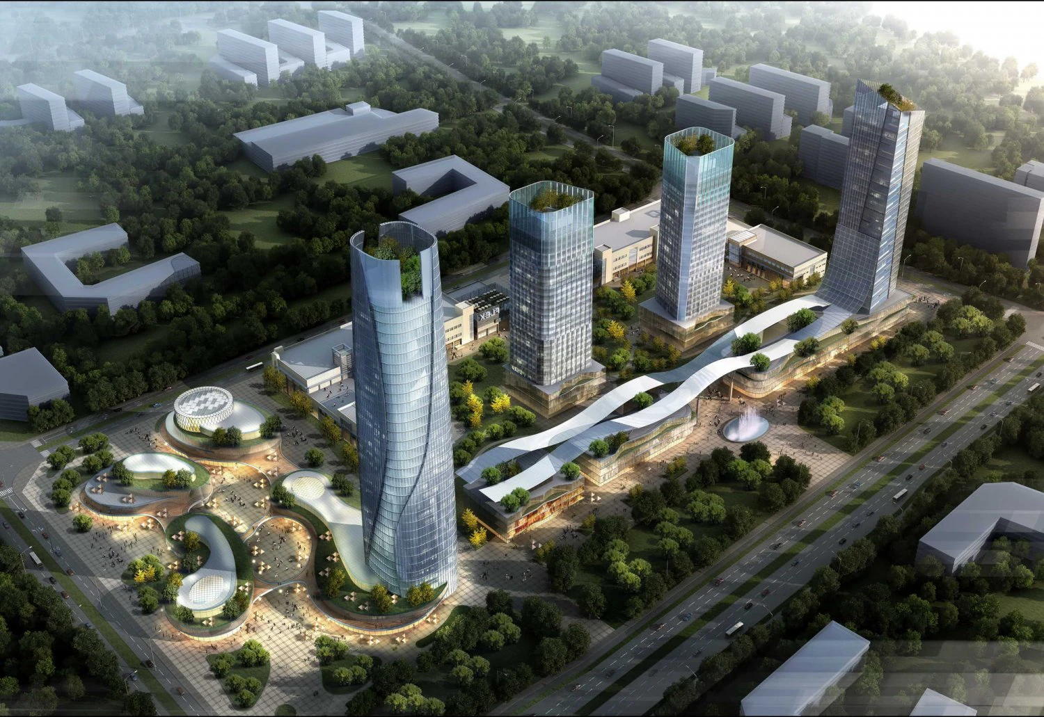 skyscraper business center 068 3D Model .c4d .max .obj .3ds .fbx .stl .blend 
