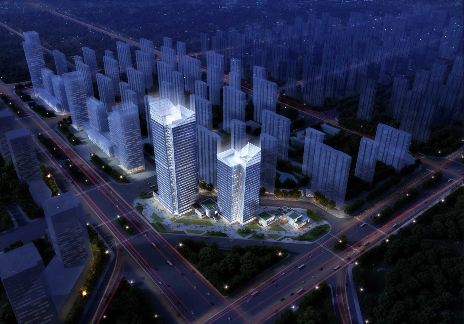 skyscraper business center 074 3D Model .c4d .max .obj .3ds .fbx .stl .blend