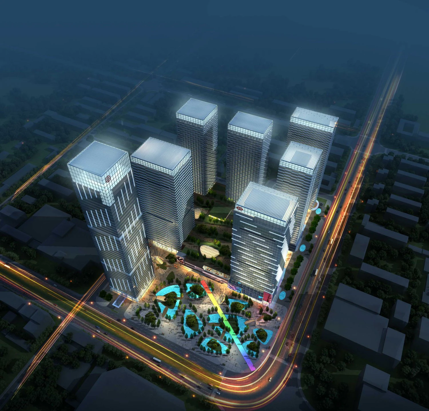 skyscraper business center 081 3D Model .c4d .max .obj .3ds .fbx .stl .blend