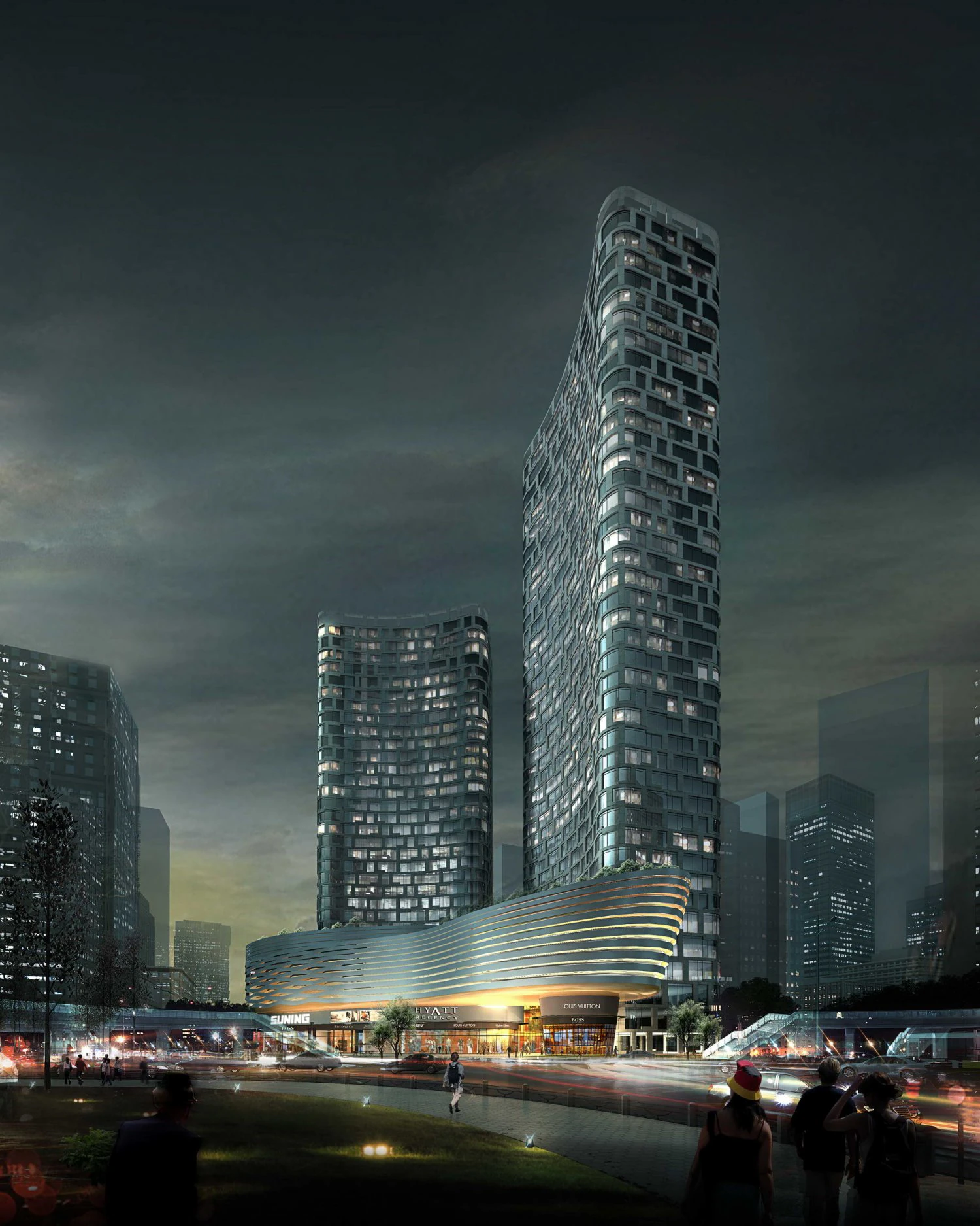 skyscraper business center 093 3D Model .c4d .max .obj .3ds .fbx .stl .blend 