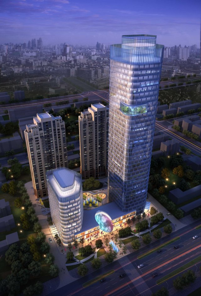 skyscraper business center 095 3D Model .c4d .max .obj .3ds .fbx .stl .blend 