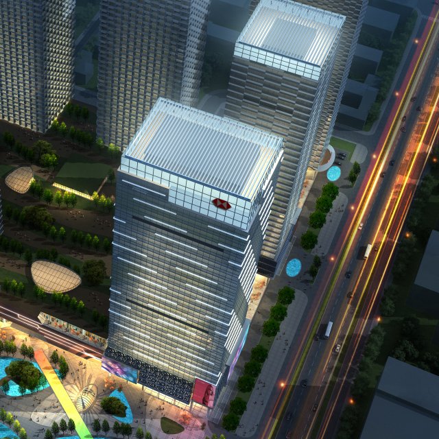 skyscraper business center 104 3D Model .c4d .max .obj .3ds .fbx .stl .blend