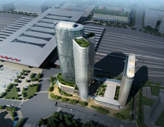 skyscraper business center 136 3D Модель .c4d .max .obj .3ds .fbx .stl .blend 