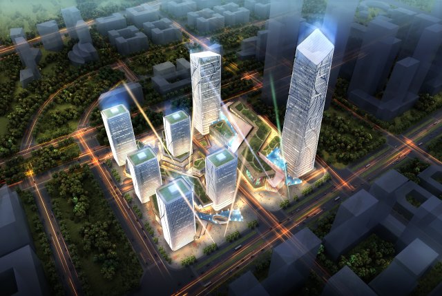 skyscraper business center 138 3D Модель .c4d .max .obj .3ds .fbx .stl .blend 