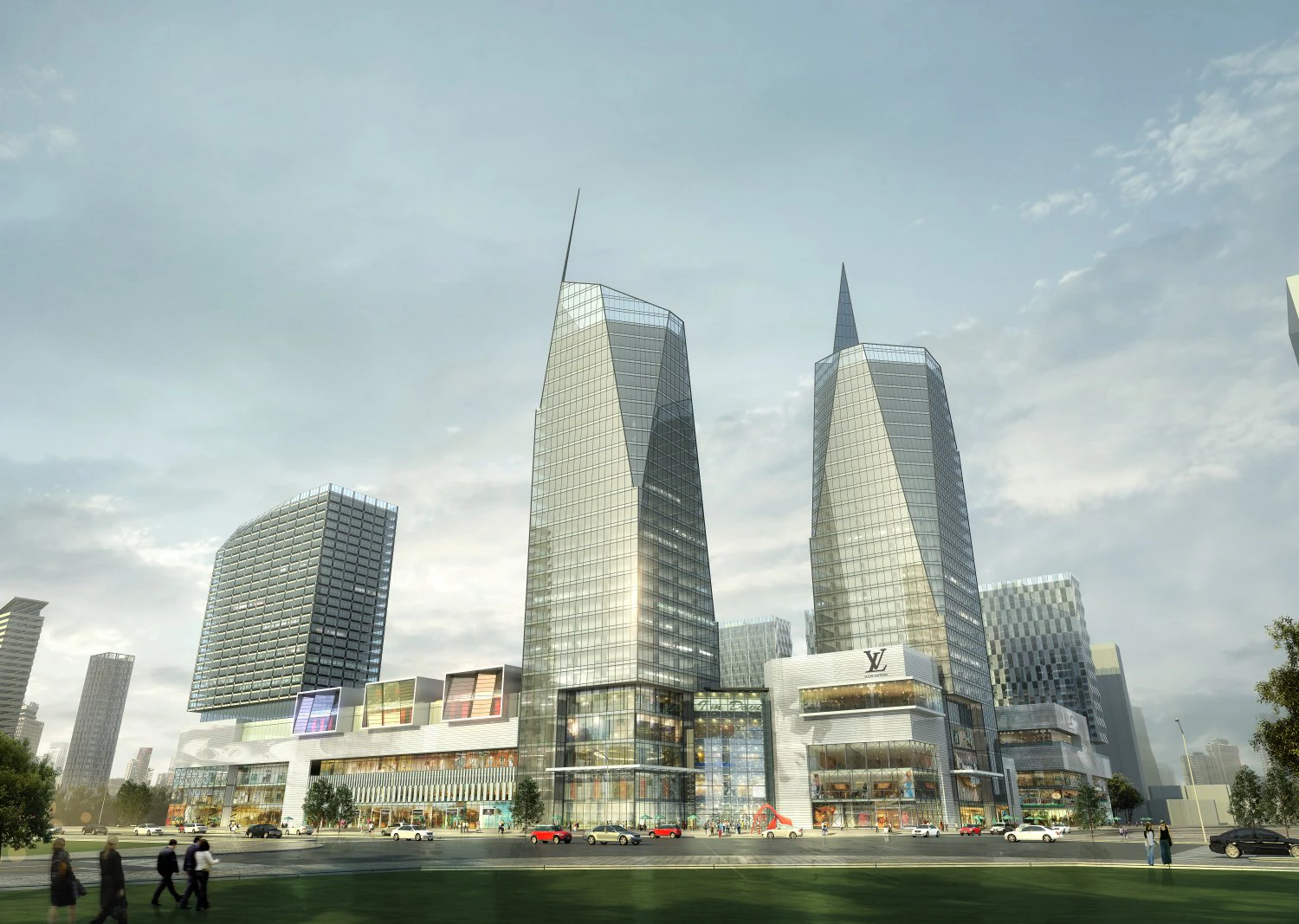 skyscraper business center 151 3D Model .c4d .max .obj .3ds .fbx .stl .blend
