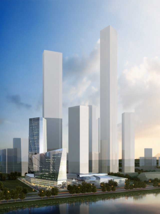 skyscraper business center 158 3D Model .c4d .max .obj .3ds .fbx .stl .blend 