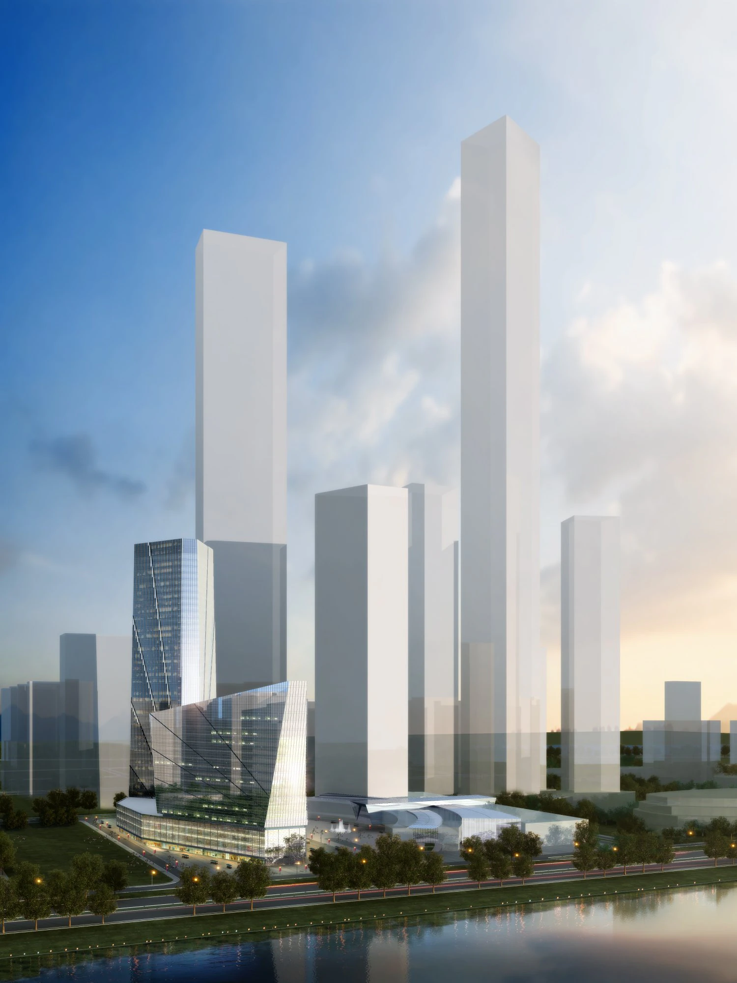 skyscraper business center 158 3D Model .c4d .max .obj .3ds .fbx .stl .blend 