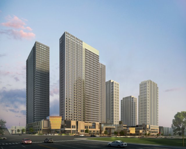 skyscraper business center 160 3D Model .c4d .max .obj .3ds .fbx .stl .blend 