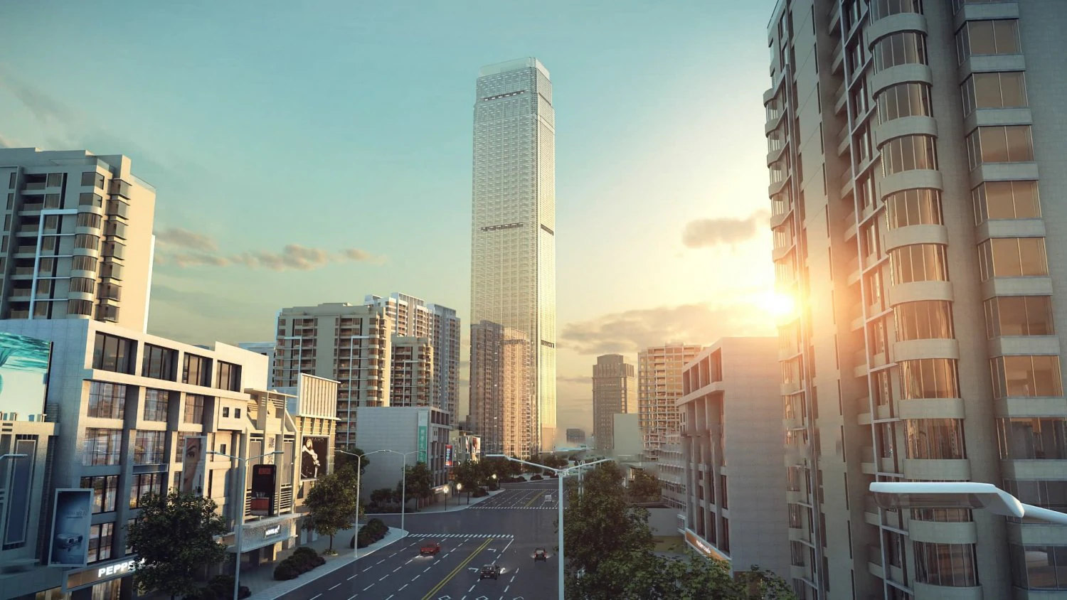 downtown shopping mall 004 3D Model .c4d .max .obj .3ds .fbx .stl .blend 