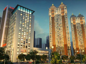 downtown shopping mall 006 3D Model