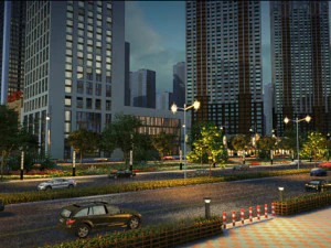 downtown shopping mall 006 3D Model