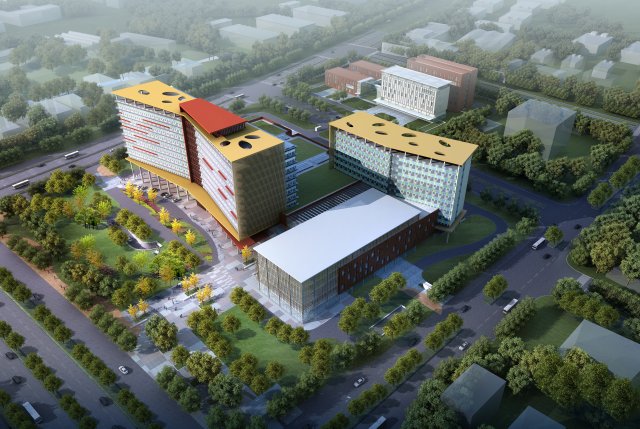 hospital building 006 3D Модель .c4d .max .obj .3ds .fbx .stl .blend 