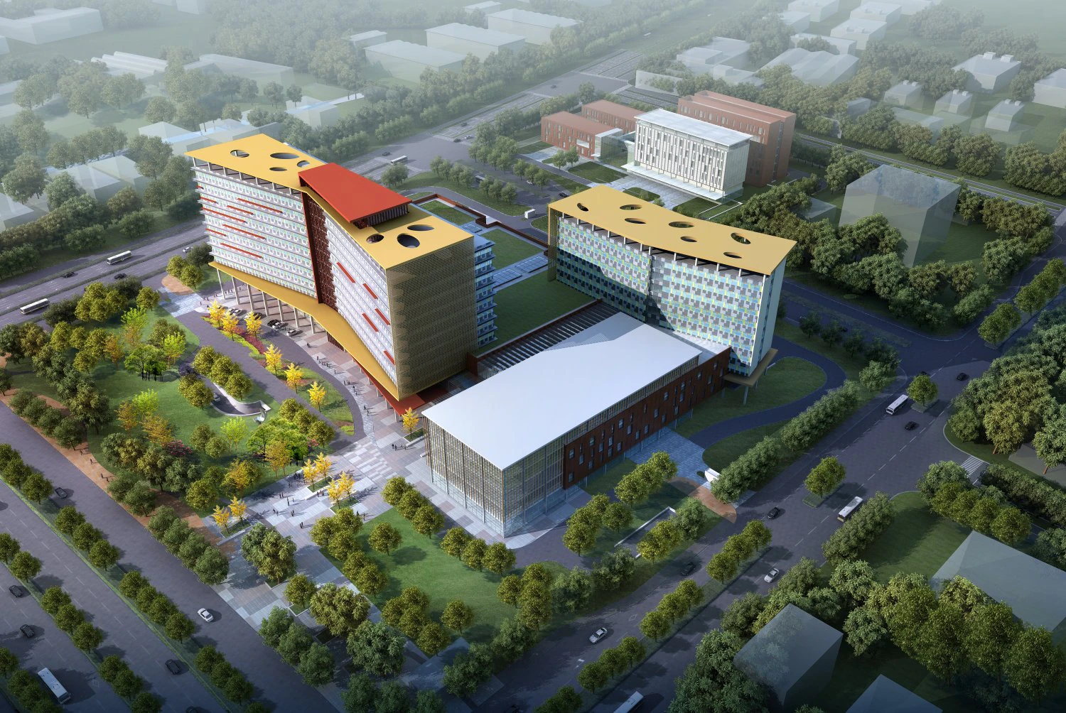 hospital building 006 3D Model .c4d .max .obj .3ds .fbx .stl .blend 